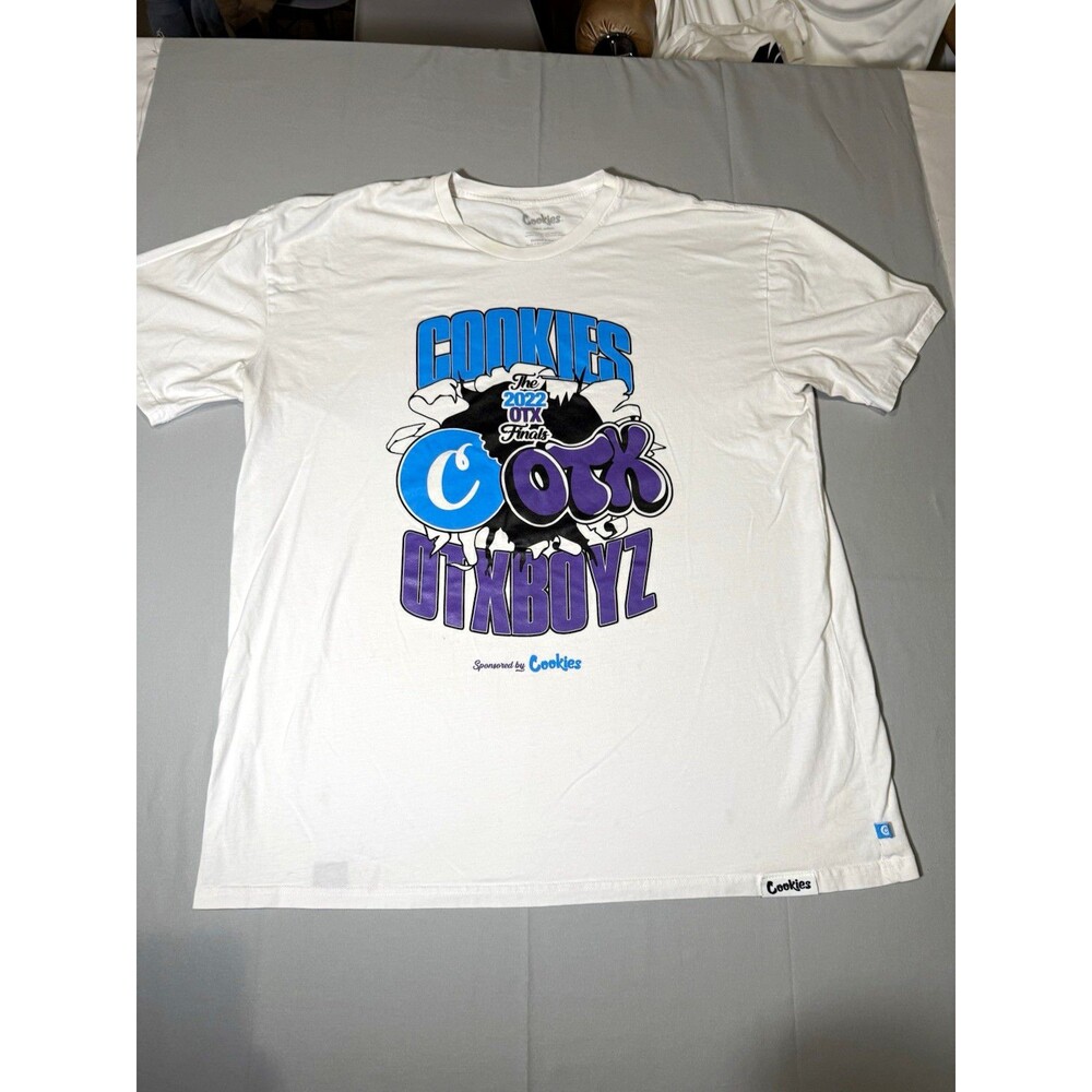 Cookies OTX Boyz 2022 Finals Graphic T-Shirt Men’s 2XL White Crew Neck Cotton